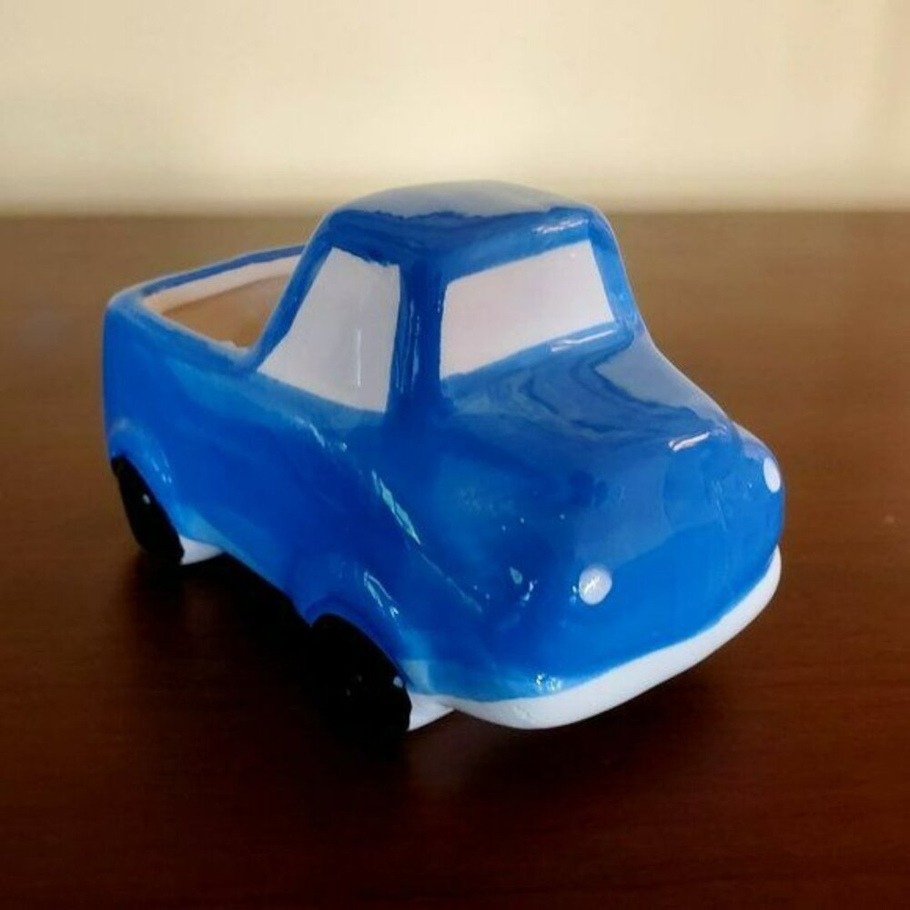 Red Blue Truck Planters, Set of 2, 5" Vehicle Plant Pot, Van Life, Gift for Boy - Picture 4 of 6